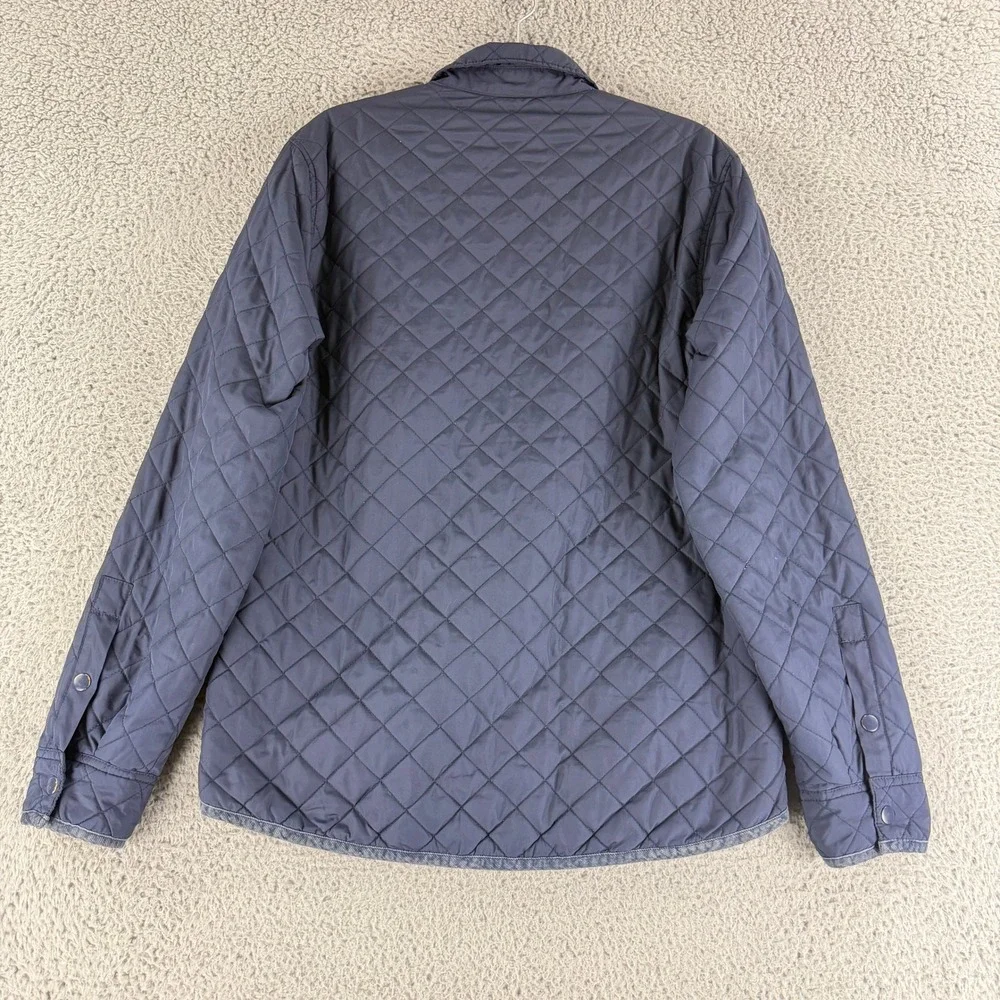 Altamont Quilted Shirt Jacket Mens Medium Navy Diamond Stitch Snap Front Shacket